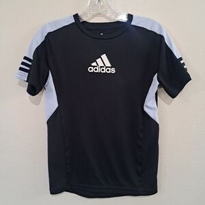Adidas Kids Black and White Short Sleeve Tee Youth Small